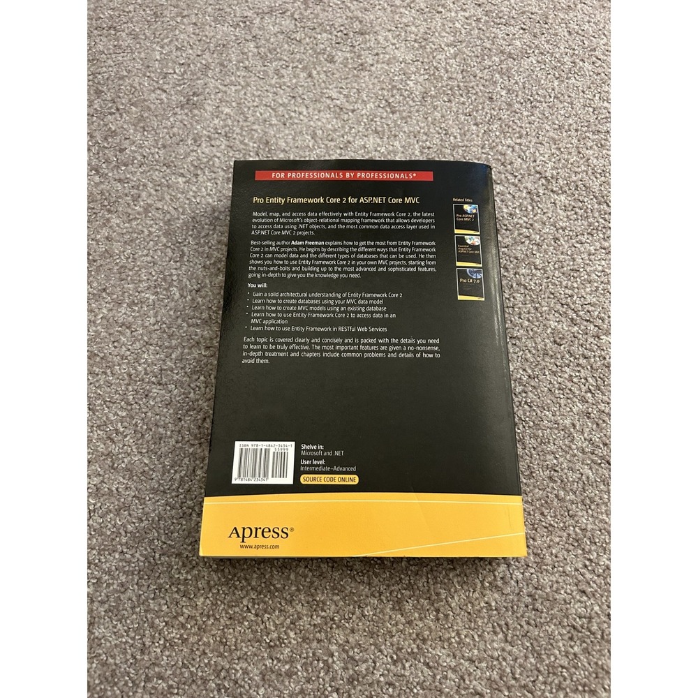 Apress Pro Entity Framework Core 2 for ASP.NET Core MVC Adam Freeman Excellent - Picture 3 of 11